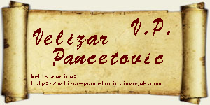 Velizar Pančetović vizit kartica
